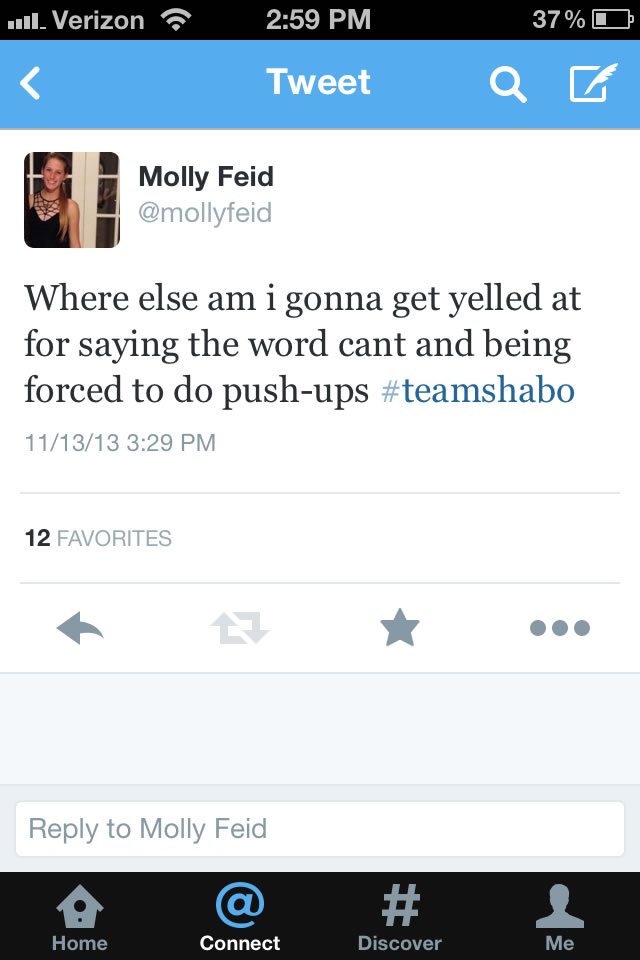 Junior Molly Feid voices her disappointment about the weight room on Twitter.