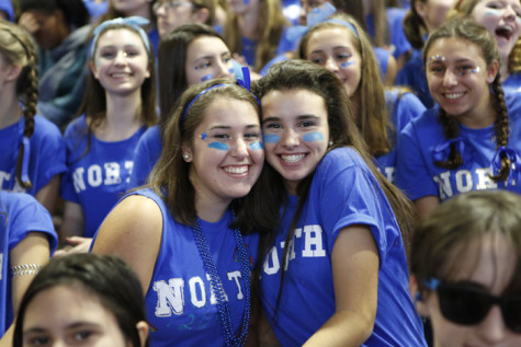 Sophomores Olivia Clarke (left) and Emma MacIntyre (right) pose for a photo.