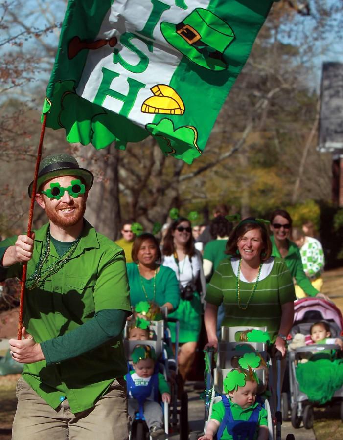 Richard Smith leads the way during the St. Patricks Day parade at Shandon Presbyterian Church in Columbia, South Carolina on Tuesday March 15, 2016. 