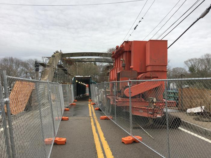The Hussey Bridge, which closed for renovations on April 1, will remain closed until June 24. After reopening during the summer months, it will shut down again for further construction between Sept.6 and Nov. 15. Throughout the closures, pedestrians will be able to use the pictured walkway to cross the bridge. 