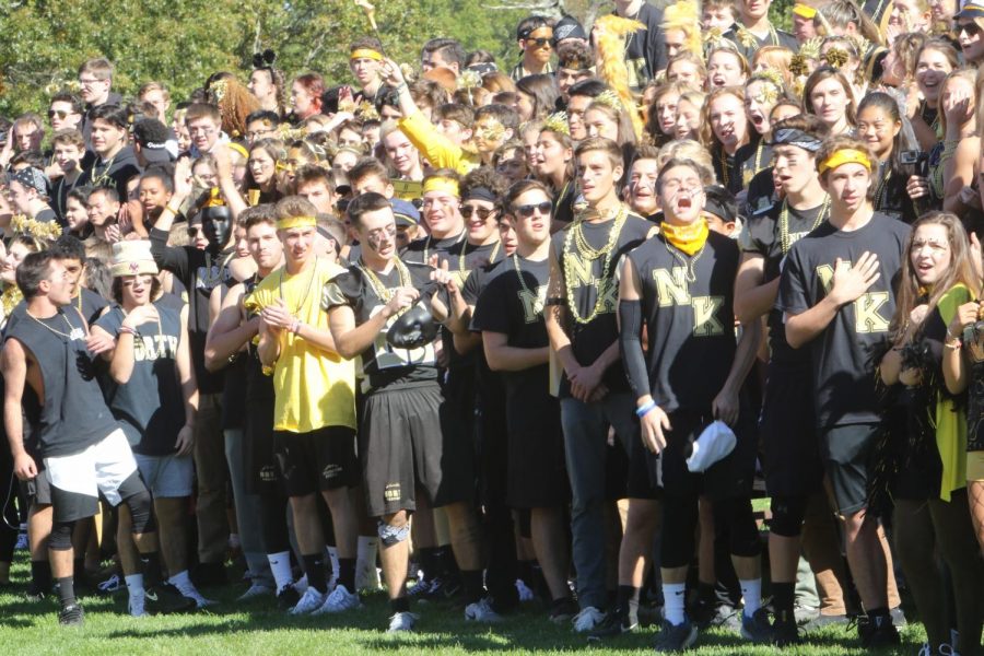 Seniors out on the field wearing black and gold. Picture Credit to Robert Silveria.